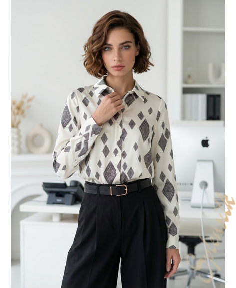 Рубашка из искусственного шелка цвета шампань