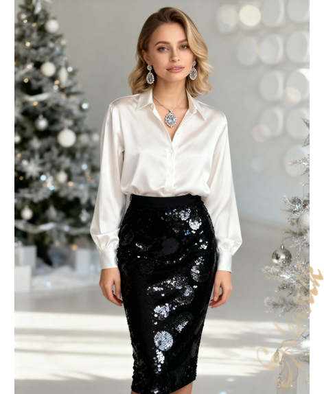 Рубашка прямого кроя из натурального шелка