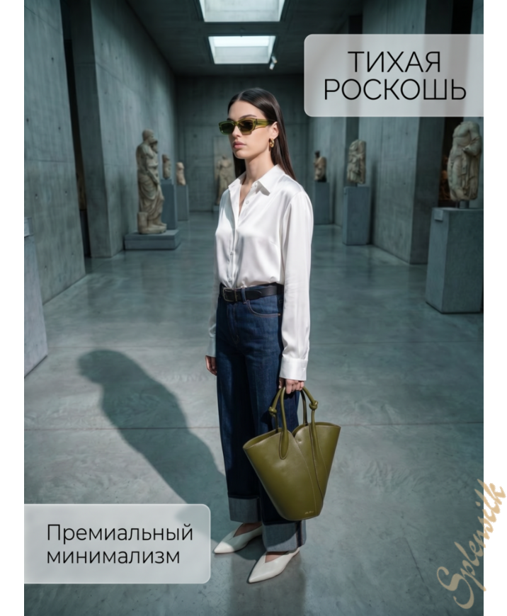 Рубашка прямого кроя из натурального шелка