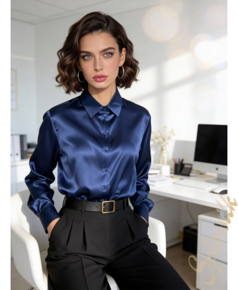 Рубашка прямого кроя из натурального шелка