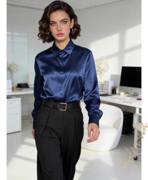 Рубашка прямого кроя из натурального шелка