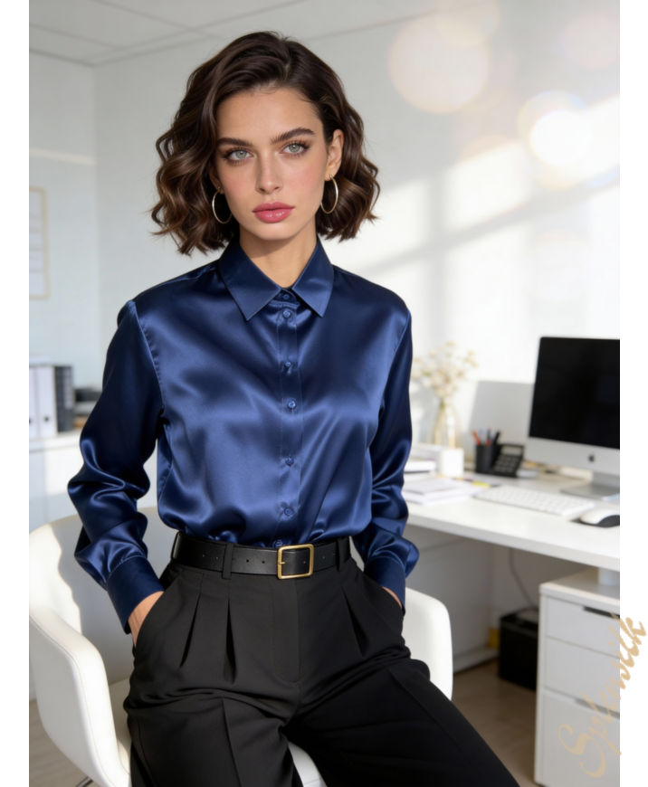 Рубашка прямого кроя из натурального шелка