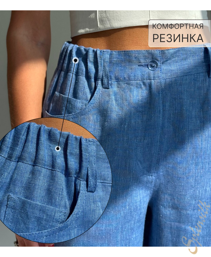 Брюки льняные
