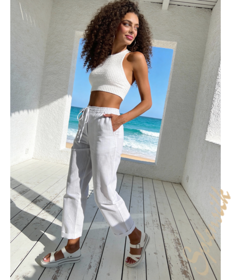 Брюки льняные