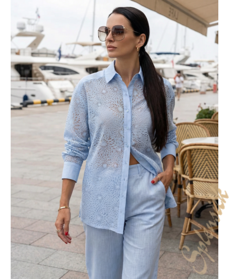 Рубашка из ткани деворе