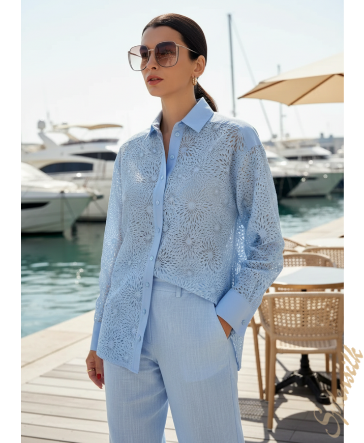 Рубашка из ткани деворе