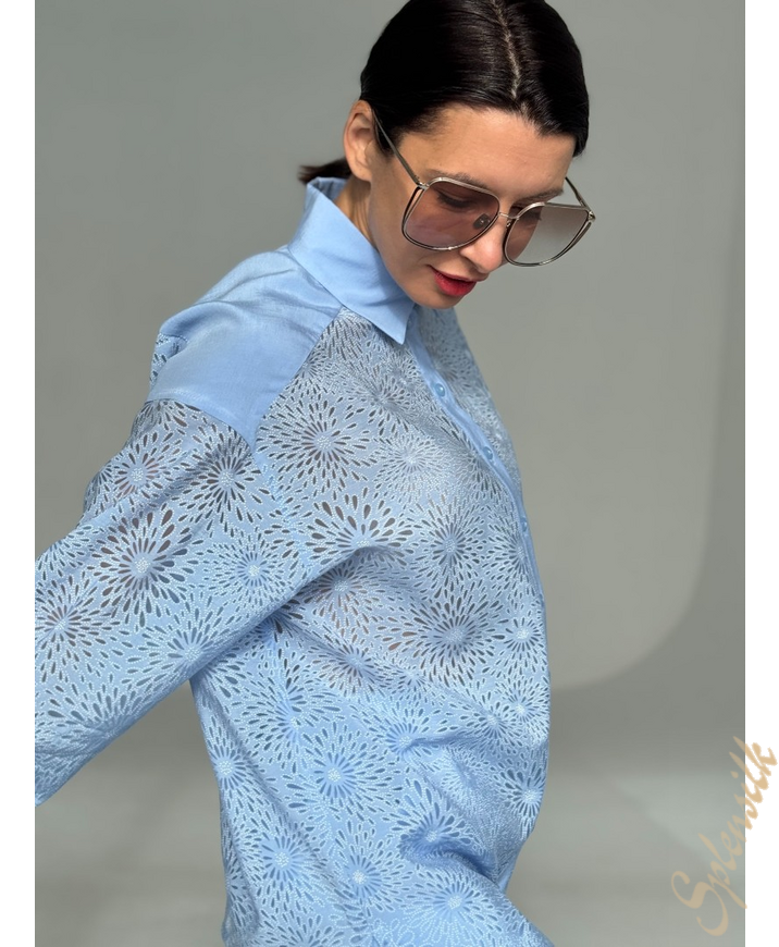 Рубашка из ткани деворе