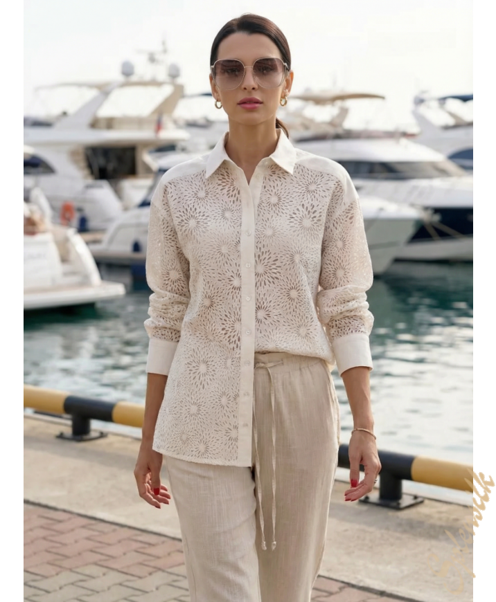 Рубашка из ткани деворе