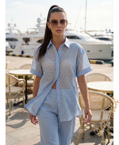 Рубашка из ткани деворе