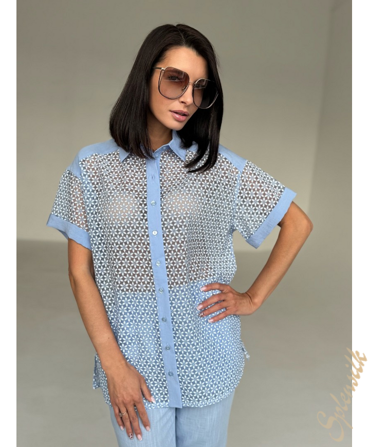 Рубашка из ткани деворе