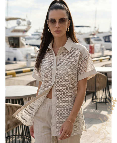 Рубашка из ткани деворе