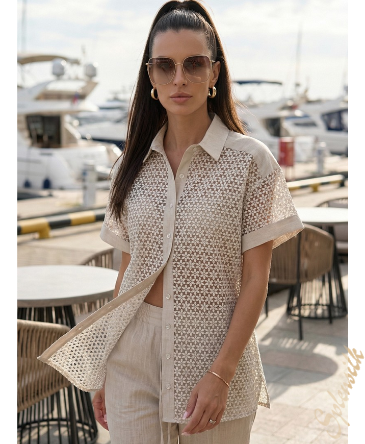 Рубашка из ткани деворе