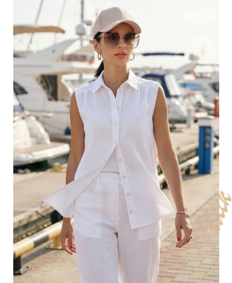 Блузка льняная