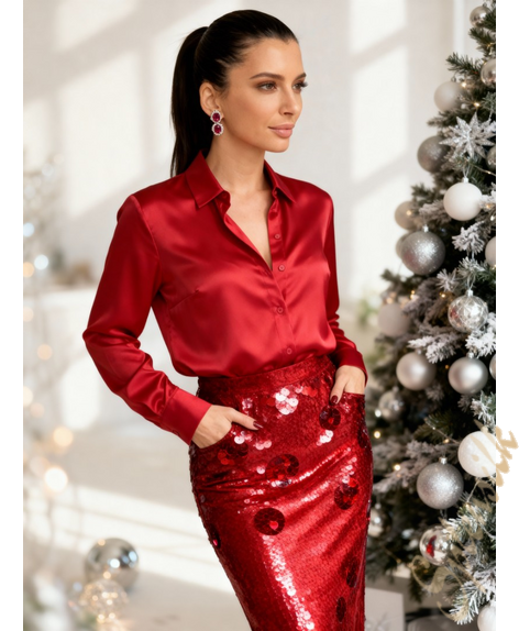 Рубашка из искусственного шелка