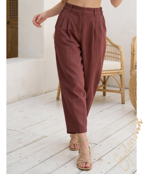 Брюки льняные