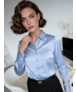 Рубашка из искусственного шелка нежно-голубая