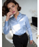 Рубашка из искусственного шелка нежно-голубая