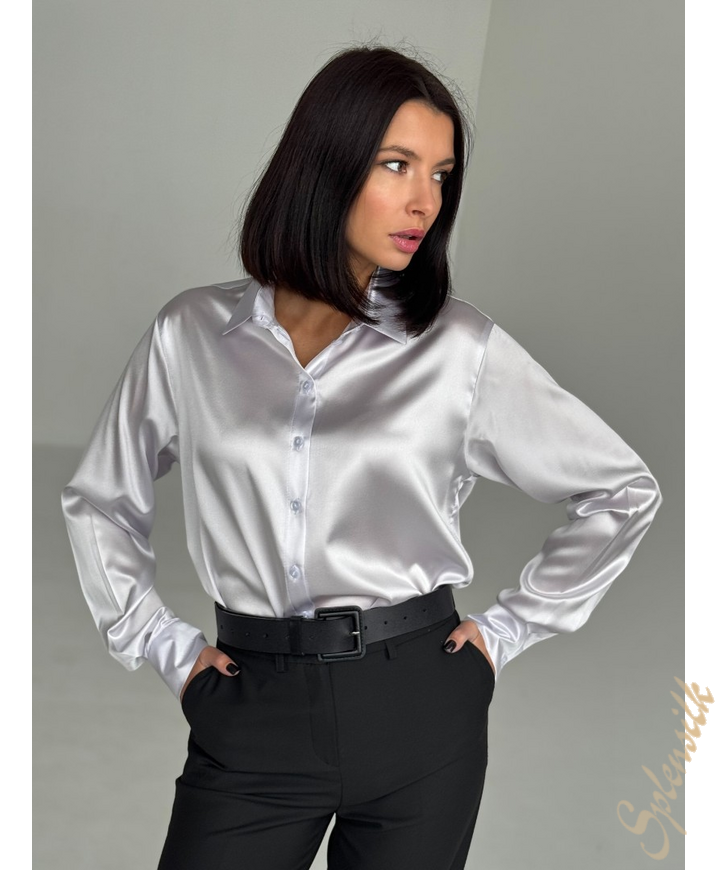 Рубашка прямого кроя из натурального шелка
