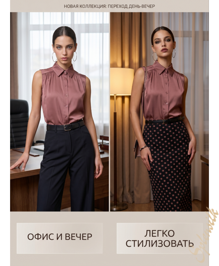 Блузка из искусственного шелка